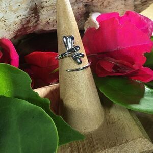 Dragonfly Sterling Silver Wrap Ring Sizes 7,10,11